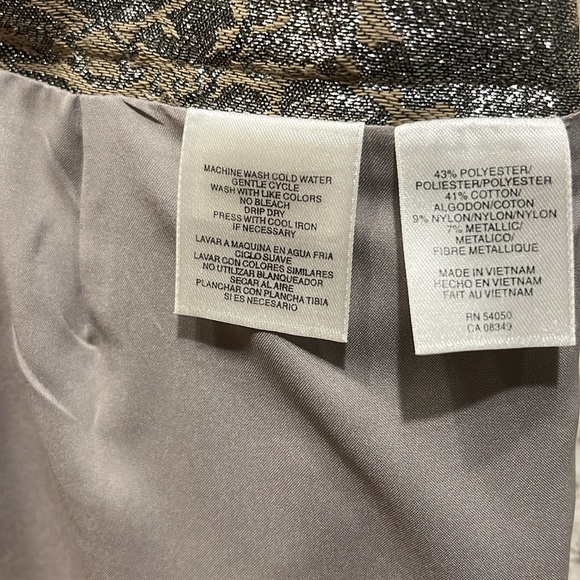 JONES NEW YORK COLLECTION•SIZE 10•GOLD & SILVER•MINI SKIRT - Picture 5 of 6